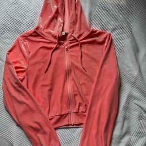 Pink Cropped Hoodie